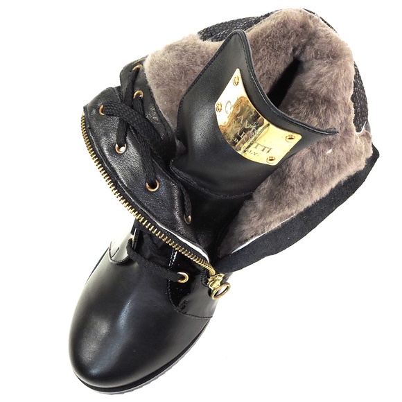 DAVIS CESARETTI 🇮🇹 WOMEN'S BLACK SOFT LEATHER COMFORT WINTER WEDGE BOOTIE - Picture 7 of 8